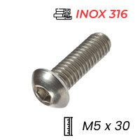 Lục Giác Chìm Mo Inox 316 ISO7380 M5x30