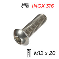Lục Giác Chìm Mo Inox 316 ISO7380 M12x20