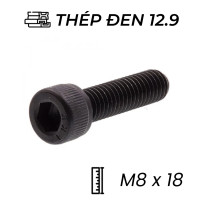 Lục Giác Chìm Đầu Trụ Thép Đen 12.9 DIN912 M8x18