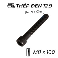 Lục Giác Chìm Đầu Trụ Thép Đen 12.9 DIN912 M8x100 Ren Lửng
