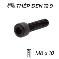 Lục Giác Chìm Đầu Trụ Thép Đen 12.9 DIN912 M8x10 (25Cái/Bịch)