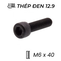 Lục Giác Chìm Đầu Trụ Thép Đen 12.9 DIN912 M6x40
