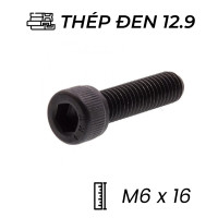 Lục Giác Chìm Đầu Trụ Thép Đen 12.9 DIN912 M6x16 (25Cái/Bịch)