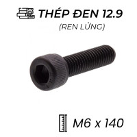 Lục Giác Chìm Đầu Trụ Thép Đen 12.9 DIN912 M6x140 Ren Lửng