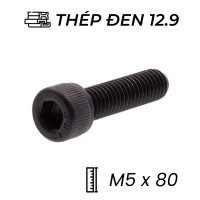 Lục Giác Chìm Đầu Trụ Thép Đen 12.9 DIN912 M5x80