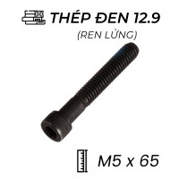 Lục Giác Chìm Đầu Trụ Thép Đen 12.9 DIN912 M5x65 Ren Lửng