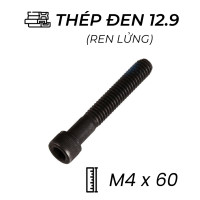 Lục Giác Chìm Đầu Trụ Thép Đen 12.9 DIN912 M4x60 Ren Lửng