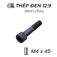 Lục Giác Chìm Đầu Trụ Thép Đen 12.9 DIN912 M4x45 Ren Lửng