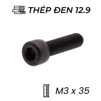 Lục Giác Chìm Đầu Trụ Thép Đen 12.9 DIN912 M3x35