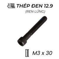 Lục Giác Chìm Đầu Trụ Thép Đen 12.9 DIN912 M3x30 Ren Lửng