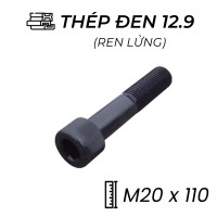 Lục Giác Chìm Đầu Trụ Thép Đen 12.9 DIN912 M20x110 Ren Lửng