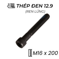 Lục Giác Chìm Đầu Trụ Thép Đen 12.9 DIN912 M16x200 Ren Lửng