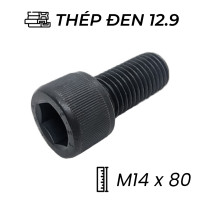 Lục Giác Chìm Đầu Trụ Thép Đen 12.9 DIN912 M14x80 Ren Lửng