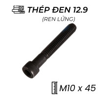 Lục Giác Chìm Đầu Trụ Thép Đen 12.9 DIN912 M10x45 Ren Lửng