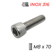 Lục Giác Chìm Đầu Trụ Inox 316 DIN912 M8x70