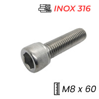 Lục Giác Chìm Đầu Trụ Inox 316 DIN912 M8x60