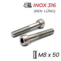 Lục Giác Chìm Đầu Trụ Inox 316 DIN912 M8x50 Ren Lửng