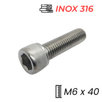 Lục Giác Chìm Đầu Trụ Inox 316 DIN912 M6x40 (25Cái/Bịch)
