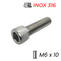 Lục Giác Chìm Đầu Trụ Inox 316 DIN912 M6x10 (25Cái/Bịch)