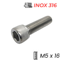 Lục Giác Chìm Đầu Trụ Inox 316 DIN912 M5x16 (50Cái/Bịch)