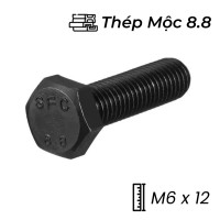 Bulong Thép Mộc 8.8 DIN933 M6x12