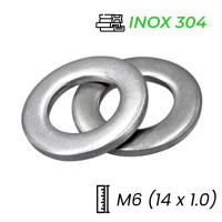 Lông Đền Phẳng Inox 304 M6 (14x1.0)