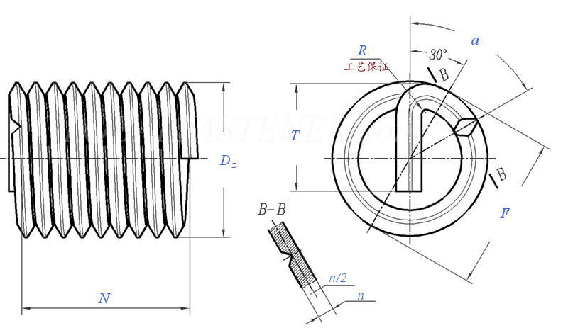 Ren Cấy Nitronic 60 GB24425.1 M4x0.7x1.5D_drawing