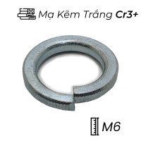 Lông Đền Vênh Thép Mạ Kẽm Trắng Cr3+ DIN127 M6 (100Con/Bịch)