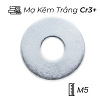 Lông Đền Phẳng Thép Mạ Kẽm Trắng Cr3+ DIN9021 M5