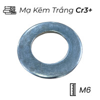 Lông Đền Phẳng Thép Mạ Kẽm Trắng Cr3+ DIN9021 M6