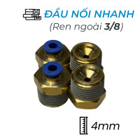 Đầu Nối Nhanh Khí Nén Ø4mm - Ren Ngoài 3/8" CDC MPC 0403 (Màu Xanh)