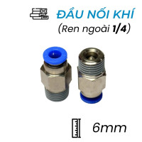 Đầu Nối Nhanh Khí Nén Tự Ngắt Ø6mm - Ren Ngoài 1/4" CDC SPC 0602