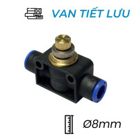 Van Tiết Lưu Khí Nén Thẳng Ø8mm CDC MSF 08 (Màu Đen)