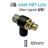 Van Tiết Lưu Khí Nén Ø10mm - Ren Ngoài 3/8" CDC MSC 1003 (Màu Đen)
