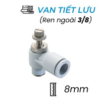 Van Tiết Lưu Khí Nén Ø8mm - Ren Ngoài 3/8" CDC MSC 0803 (Màu Đen)