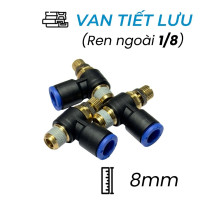 Van Tiết Lưu Khí Nén Ø8mm - Ren Ngoài 1/8" CDC MSC 0801 (Màu Đen)