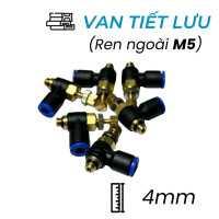 Van Tiết Lưu Khí Nén Ø4mm - Ren Ngoài M5 CDC MSC 04M5 (Màu Đen)