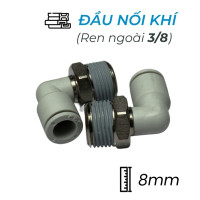 Đầu Nối Nhanh Khí Nén Cong Ø8mm - Ren Ngoài 3/8" CDC MPL 0803N-W (Màu Trắng)