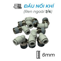 Đầu Nối Nhanh Khí Nén Cong Ø6mm - Ren Ngoài 1/4" CDC MPL 0602N-W (Màu Trắng)