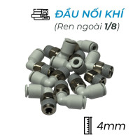 Đầu Nối Nhanh Khí Nén Cong Ø4mm - Ren Ngoài 1/8" CDC MPL 0401N-W (Màu Trắng)
