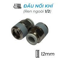 Đầu Nối Nhanh Khí Nén Ø12mm - Ren Ngoài 1/2" CDC MPC 1204N-W (Màu Trắng)