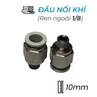 Đầu Nối Nhanh Khí Nén Ø10mm - Ren Ngoài 1/8" CDC MPC 1001N-W (Màu Trắng)