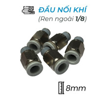 Đầu Nối Nhanh Khí Nén Ø8mm - Ren Ngoài 1/8" CDC MPC 0801N-W (Màu Trắng)