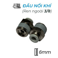 Đầu Nối Nhanh Khí Nén Ø6mm - Ren Ngoài 3/8" CDC MPC 0603N-W (Màu Trắng)
