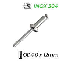 Rivet Inox 304 OD4.0x12mm (200 Cái)
