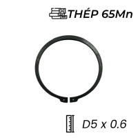 Phe Gài Trục Thép 65Mn DIN471 D5x0.6 (50Cái/Bịch)