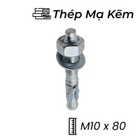 Tắc Kê Nở 3 Cánh Thép Mạ Kẽm M10x80