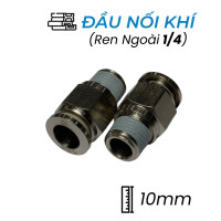Đầu Nối Nhanh Khí Nén Đồng Ø10mm - Ren Ngoài 1/4" CDC BPC 10R02