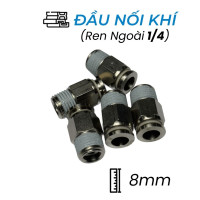 Đầu Nối Nhanh Khí Nén Đồng Ø8mm - Ren Ngoài 1/4" CDC BPC 08R02