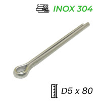 Chốt Chẻ Inox 304 (Chốt Bi) GB91 D5x80mm